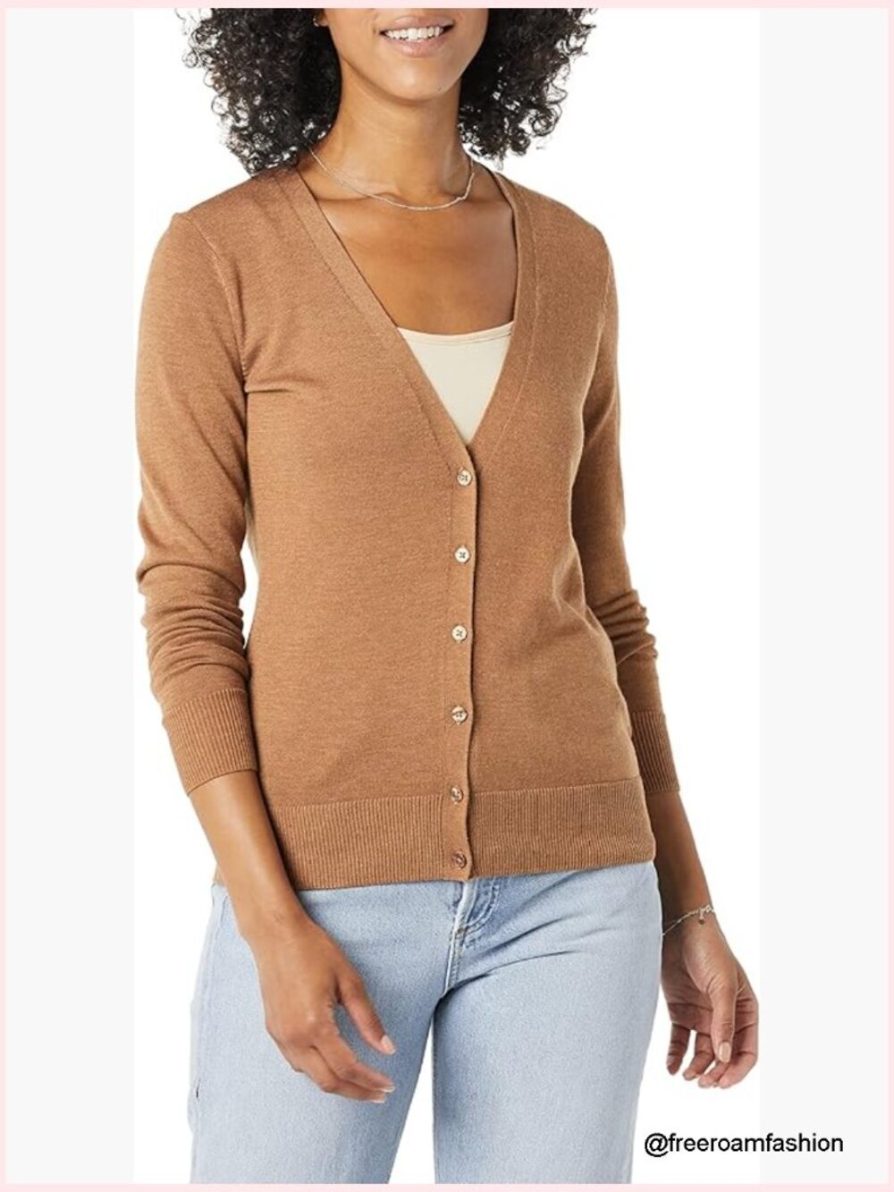 Lightweight V-Neck Cardigan Sweater - Button Front Long Sleeve